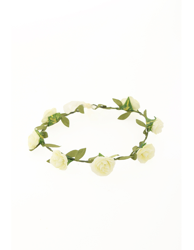 Aria Floral Crown in Cream
